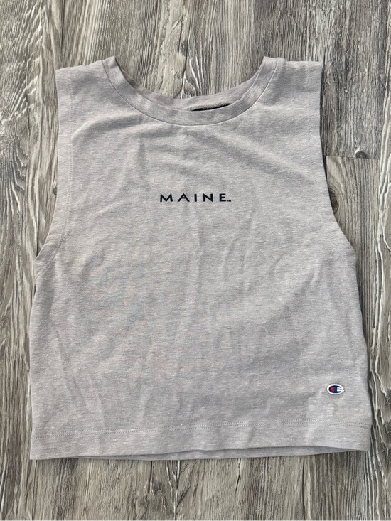Champion Tops - Champion Light Gray MAINE Sleeveless Crop Top